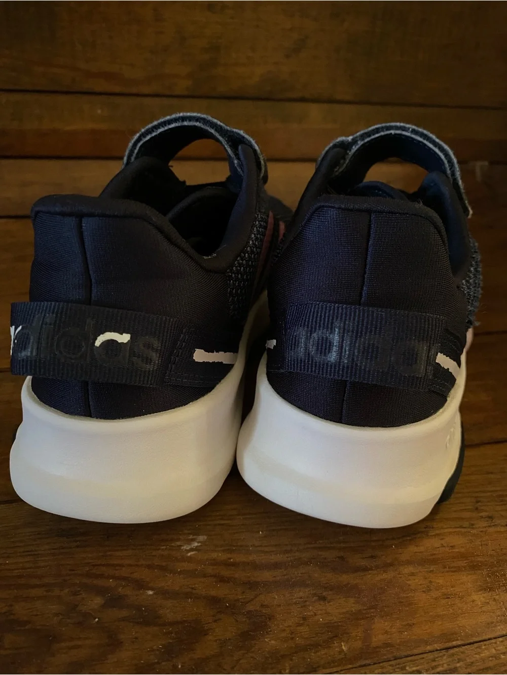 Adidas Kids' Navy Sneakers with Pink Stripes